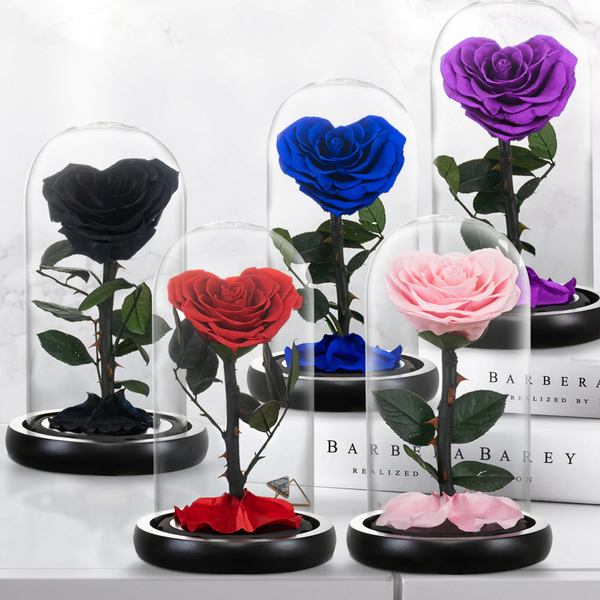 BLUE Forever Rose In Glass Dome