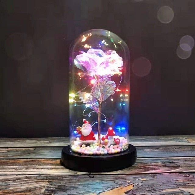 SANTA In A Glass Dome With LED Light