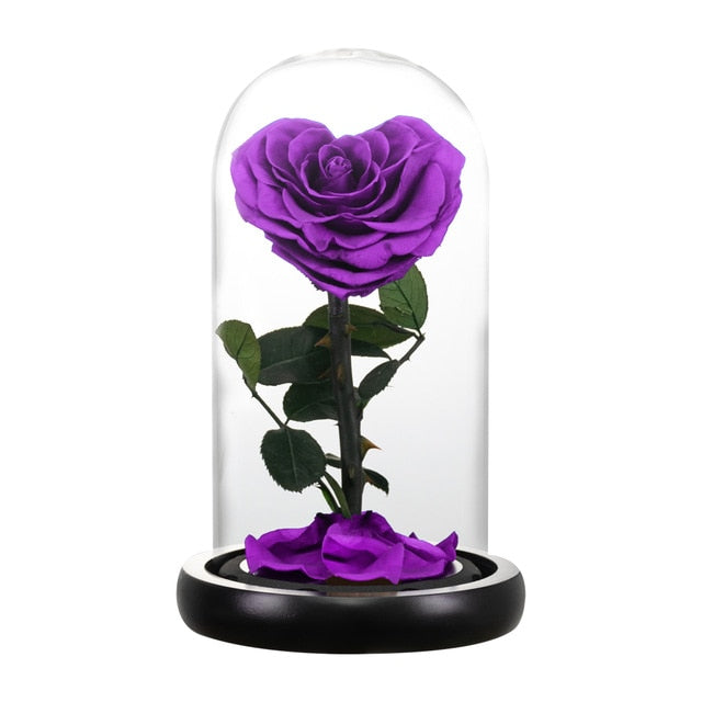 PURPLE Forever Rose In Glass Dome