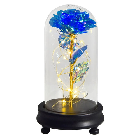 Galaxy and Golden Rose In LED Glass Dome