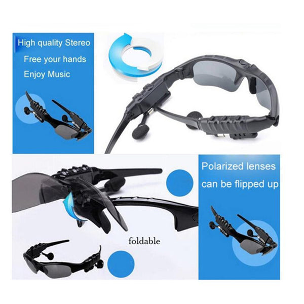 Smart Sunglasses w/ Bluetooth, Earphones and Microphone